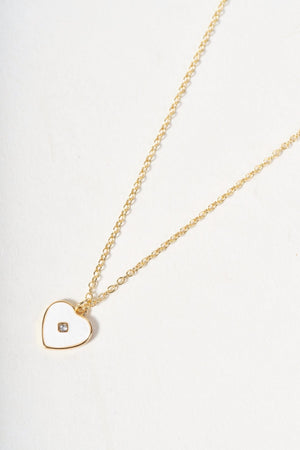 Carraig Donn Dainty White Heart Pendent Necklace