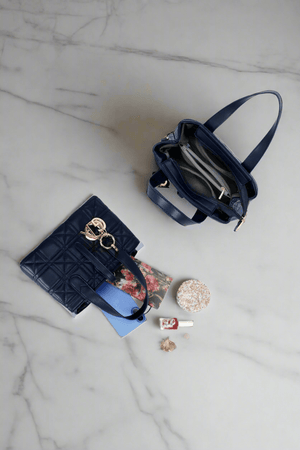 Carraig Donn Dark Blue Embossed Charm Bag