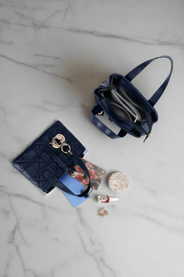 Carraig Donn Dark Blue Embossed Charm Bag
