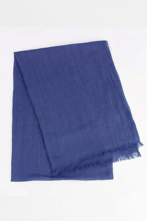 Carraig Donn Dark Blue Touch Cotton Blend Scarf