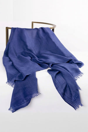 Carraig Donn Dark Blue Touch Cotton Blend Scarf