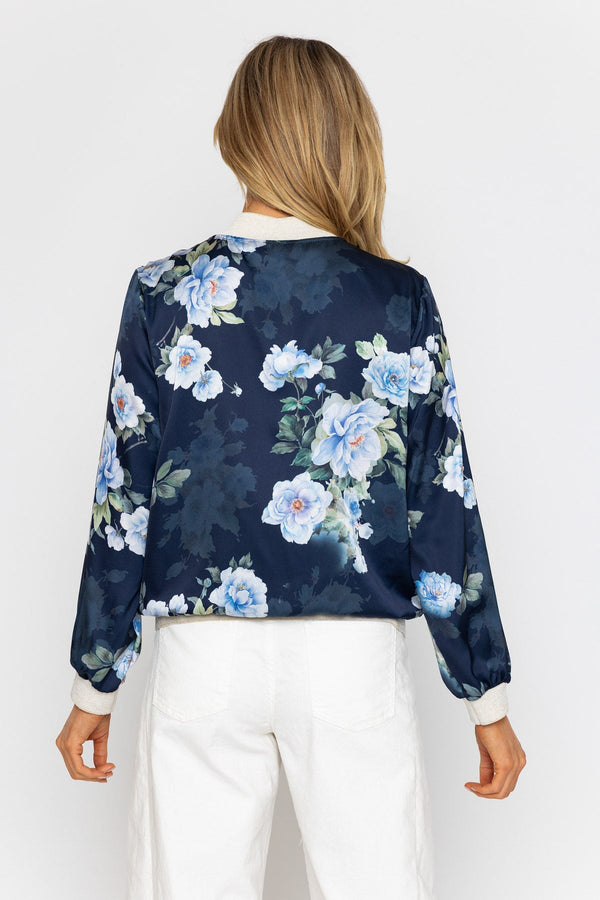 Carraig Donn Dark Navy Printed Bomber Jacket