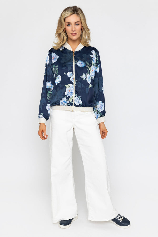 Carraig Donn Dark Navy Printed Bomber Jacket