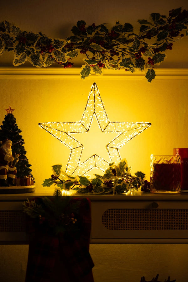 Carraig Donn Decadent White Star Led Light 40cm