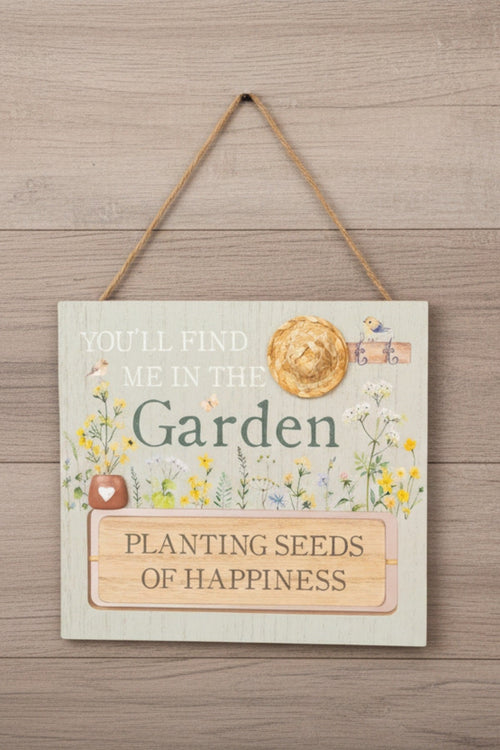 Decorative Hanging Wooden Garden Plaque