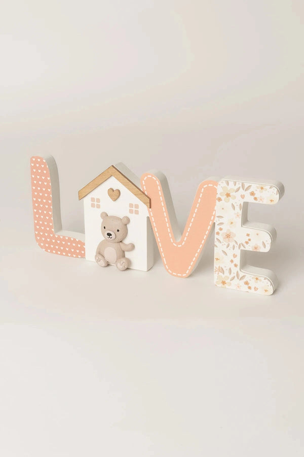 Carraig Donn Decorative Wooden LOVE Plaque with Bear