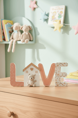 Carraig Donn Decorative Wooden LOVE Plaque with Bear