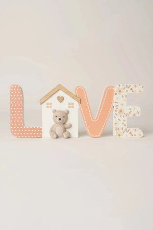 Carraig Donn Decorative Wooden LOVE Plaque with Bear