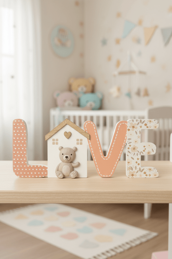Carraig Donn Decorative Wooden LOVE Plaque with Bear