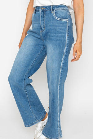 Carraig Donn Denim Jeans With Side Stitch Detail