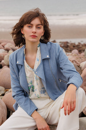 Carraig Donn Denim Suedette Biker Jacket