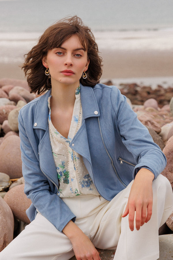 Carraig Donn Denim Suedette Biker Jacket