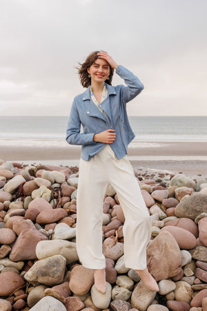 Carraig Donn Denim Suedette Biker Jacket