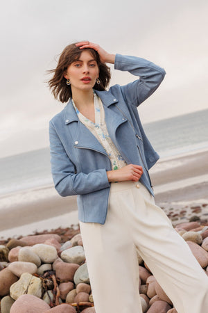 Carraig Donn Denim Suedette Biker Jacket