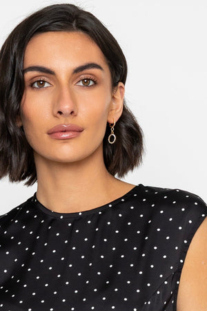 Carraig Donn Diamante Circle Drop Hoop Earrings