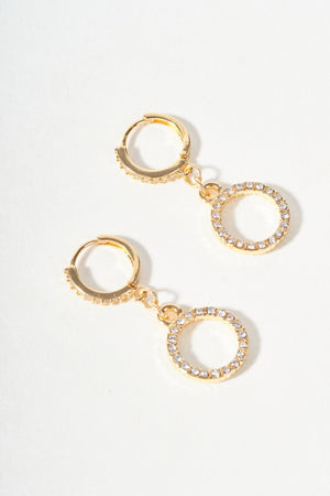 Carraig Donn Diamante Circle Drop Hoop Earrings