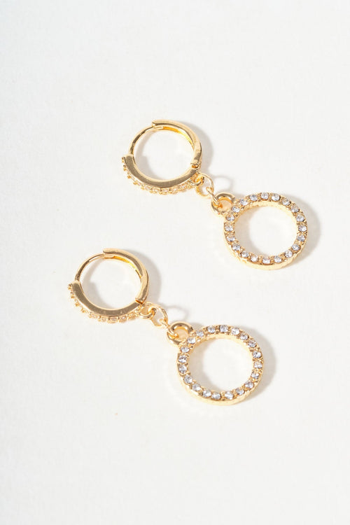 Carraig Donn Diamante Circle Drop Hoop Earrings