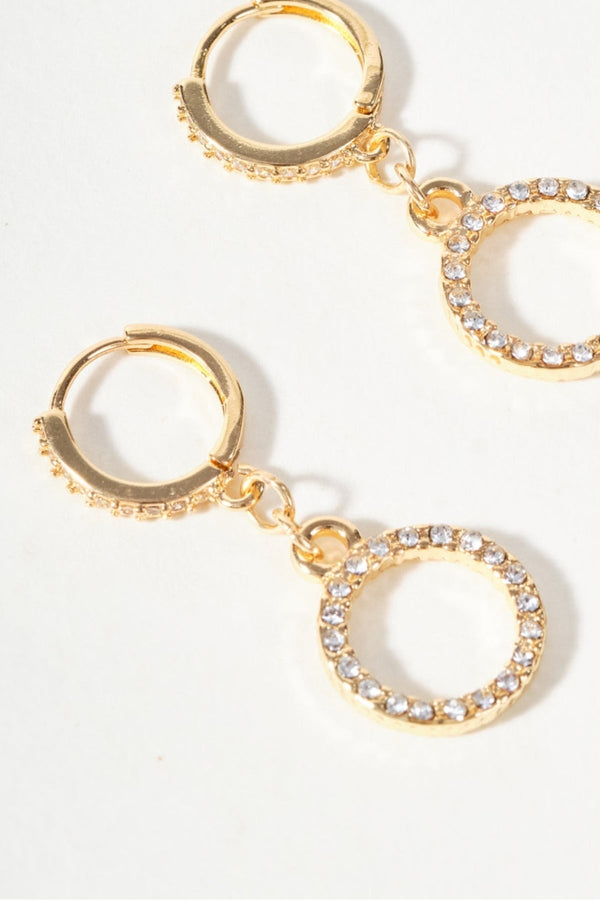 Carraig Donn Diamante Circle Drop Hoop Earrings
