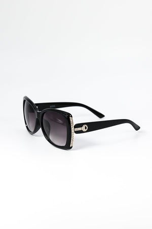 Diamante Oversized Sunglasses in Black