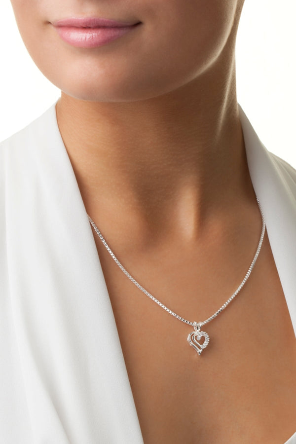 Carraig Donn Double Heart Pendant Clear