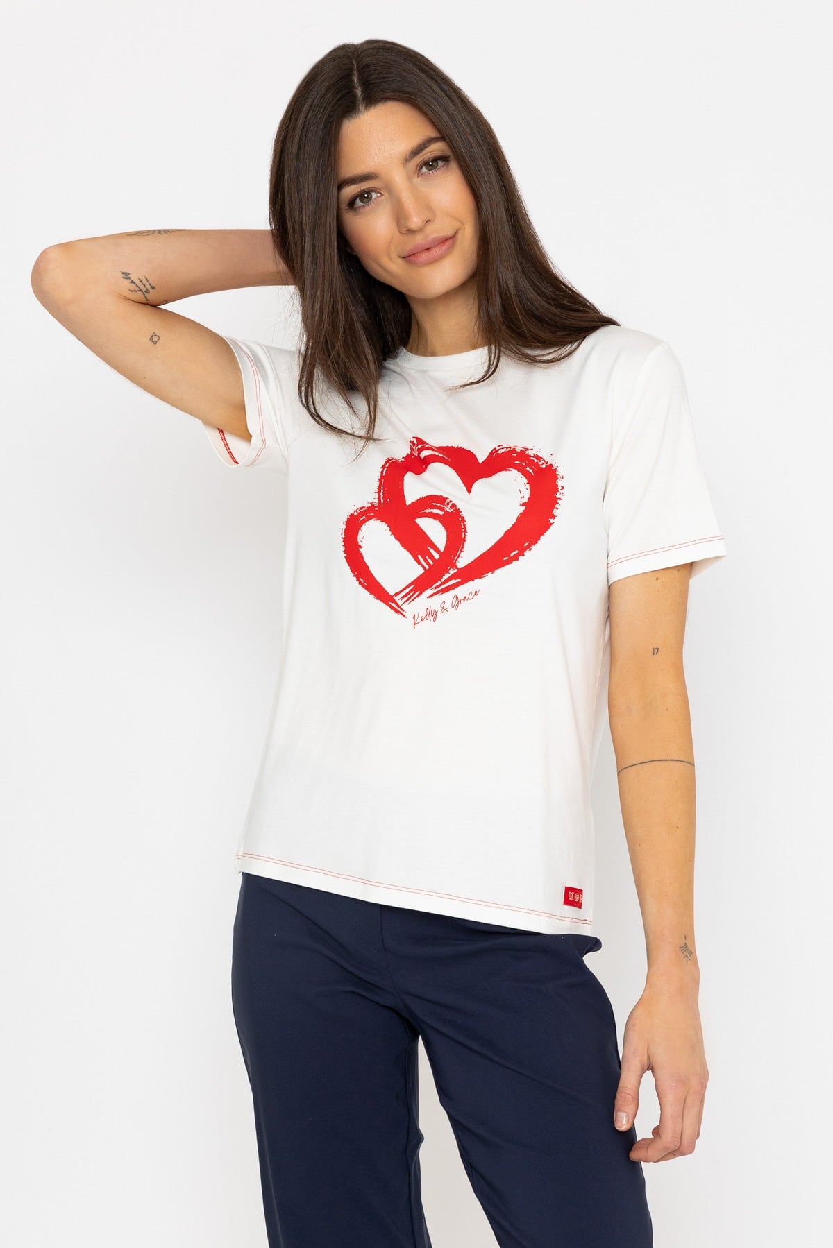Double Heart Print T-Shirt