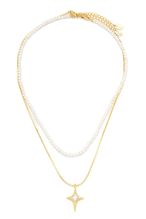Carraig Donn Double Pearl & Gold Necklace