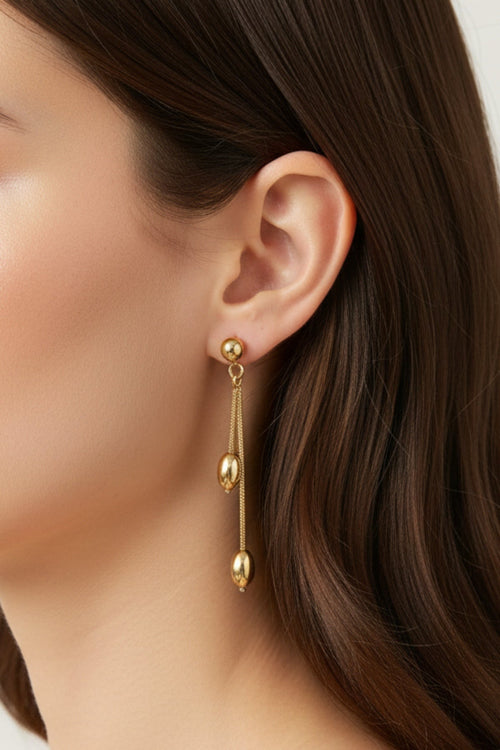 Double Strand Drop Earrings