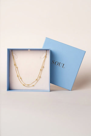 Carraig Donn Double Strand Gold Necklace