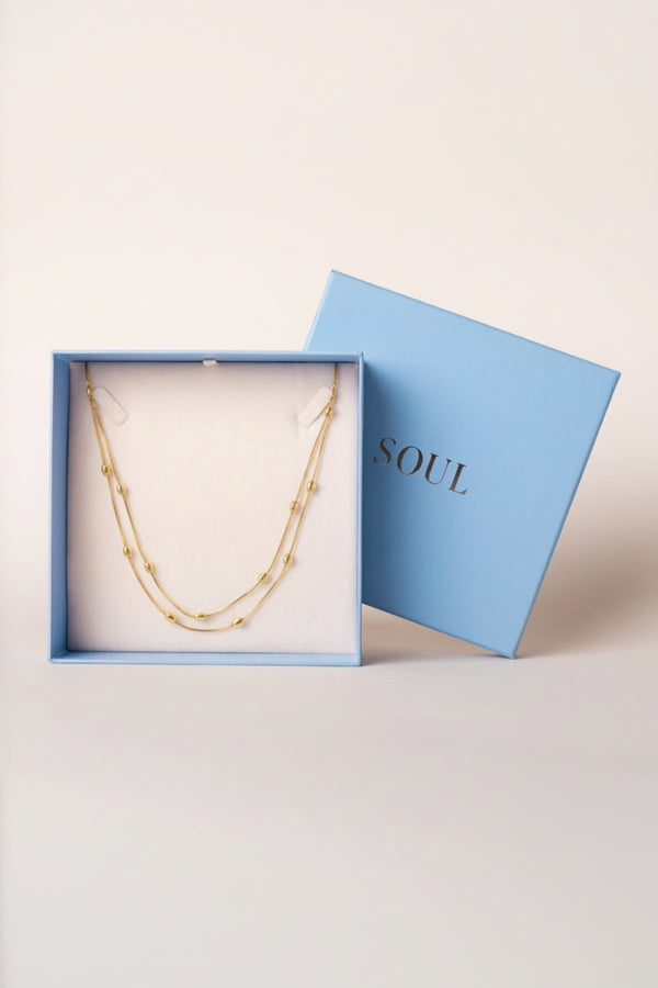 Carraig Donn Double Strand Gold Necklace