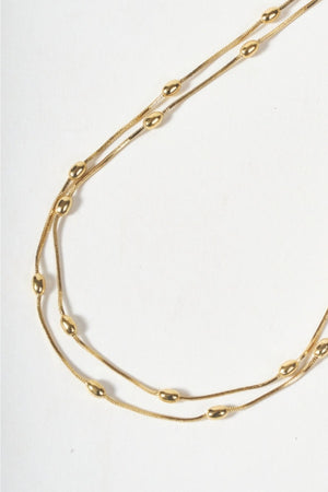Carraig Donn Double Strand Gold Necklace