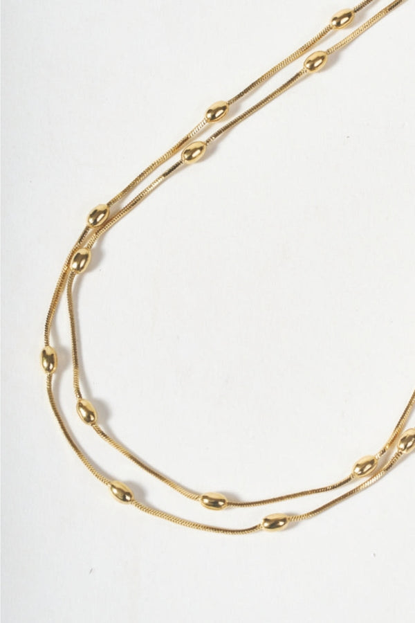 Carraig Donn Double Strand Gold Necklace