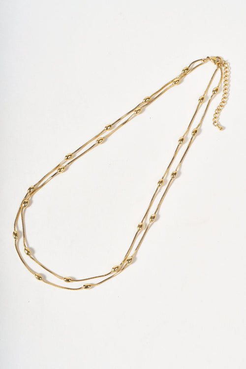 Carraig Donn Double Strand Gold Necklace