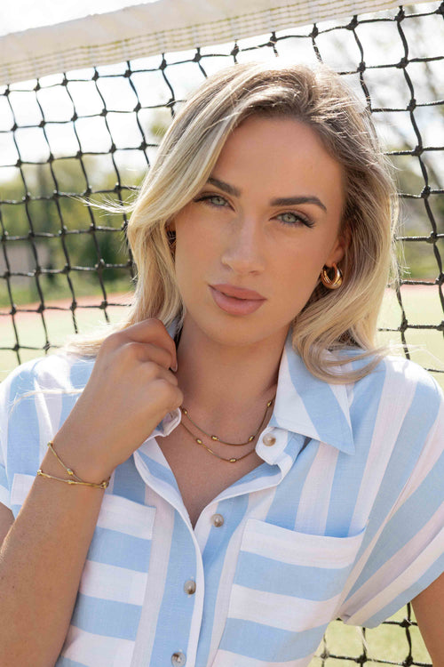 Carraig Donn Double Strand Gold Necklace