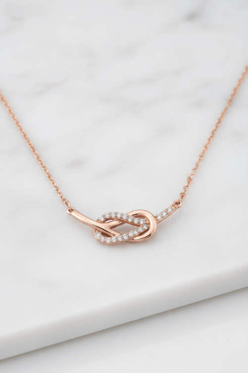 Double Swirl Hammock Pendant in Rose Gold