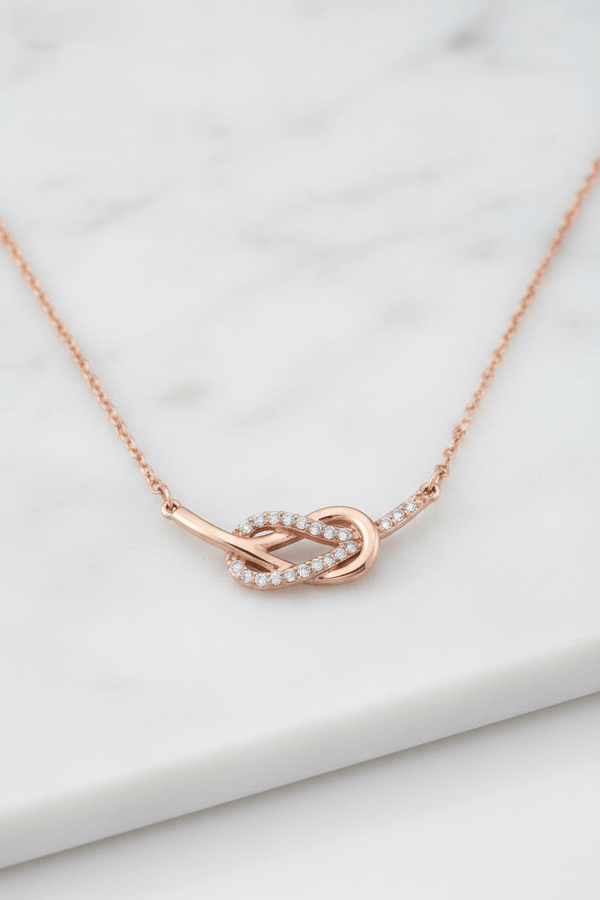 Carraig Donn Double Swirl Hammock Pendant in Rose Gold