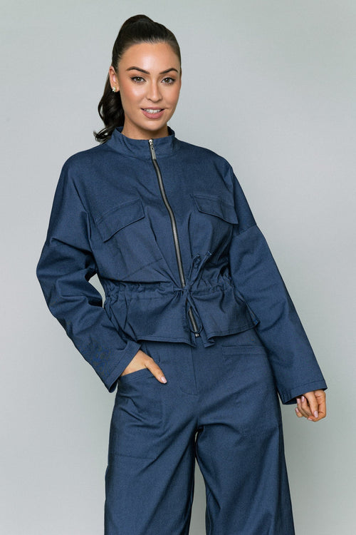 Drawstring Jacket in Denim