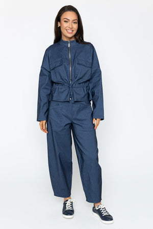 Carraig Donn Drawstring Jacket in Denim