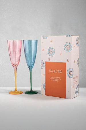 Carraig Donn Ececltic Ripple Champagne Flute Set Of 2