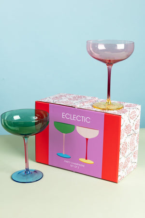 Eclectic Champagne Saucer Set Of 2