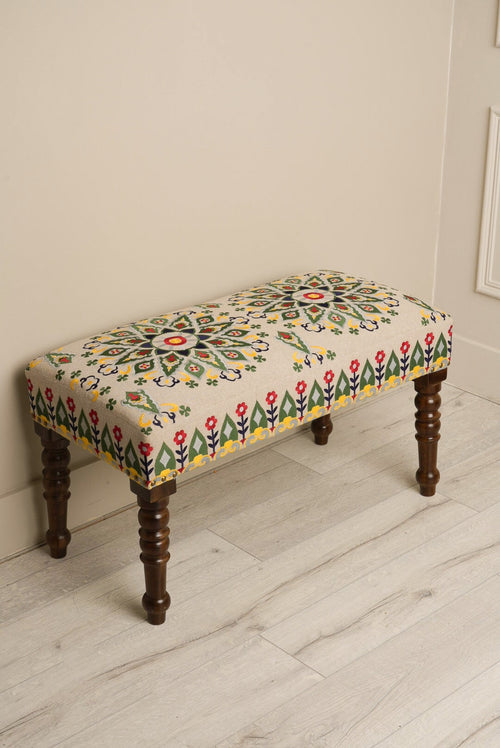 Eclectic Embroidered Bench