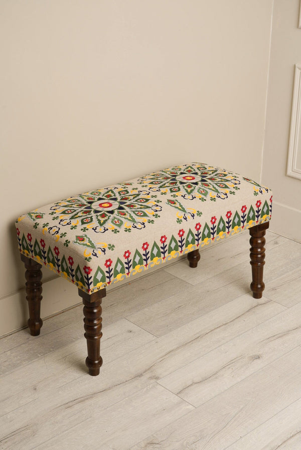 Carraig Donn Eclectic Embroidered Bench