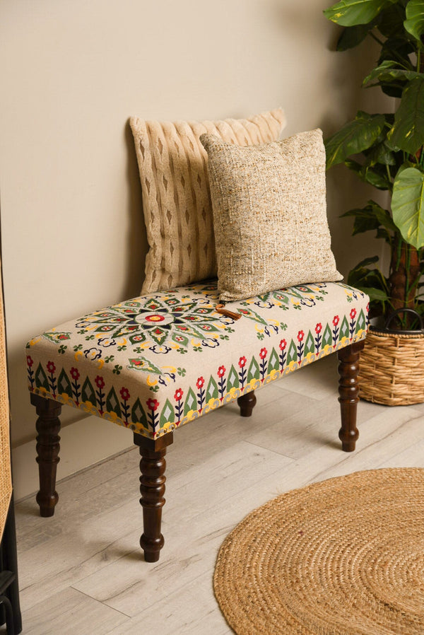 Carraig Donn Eclectic Embroidered Bench