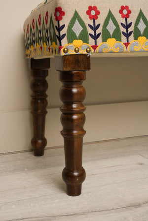Carraig Donn Eclectic Embroidered Bench
