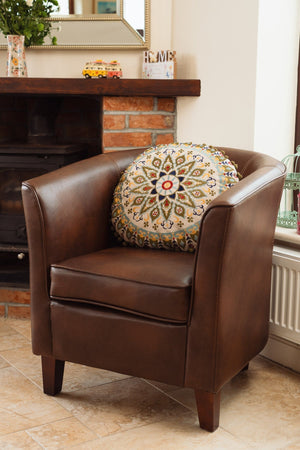 Carraig Donn Eclectic Round Embroidered Cushion