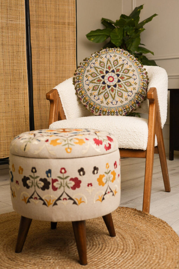 Carraig Donn Eclectic Round Embroidered Cushion