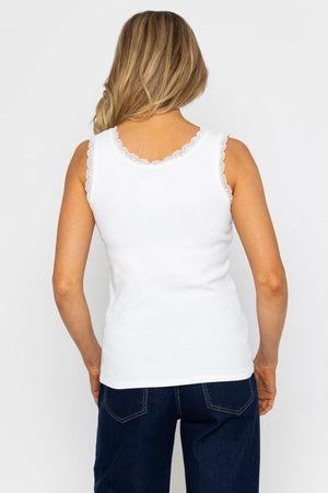 Carraig Donn Ecru Cotton Blend Vest Top