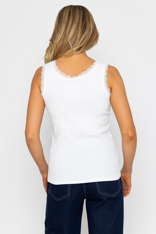 Carraig Donn Ecru Cotton Blend Vest Top
