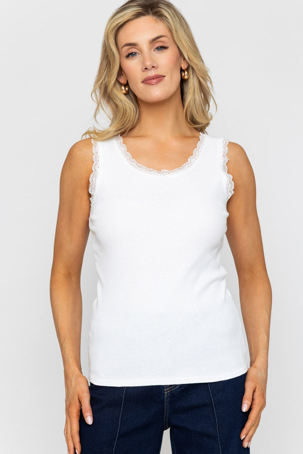 Carraig Donn Ecru Cotton Blend Vest Top