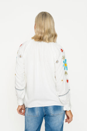 Carraig Donn Ecru Embroidered Top