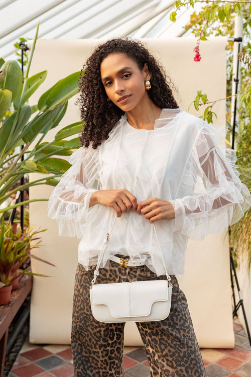 Carraig Donn Ecru Naomi Ruffle Top